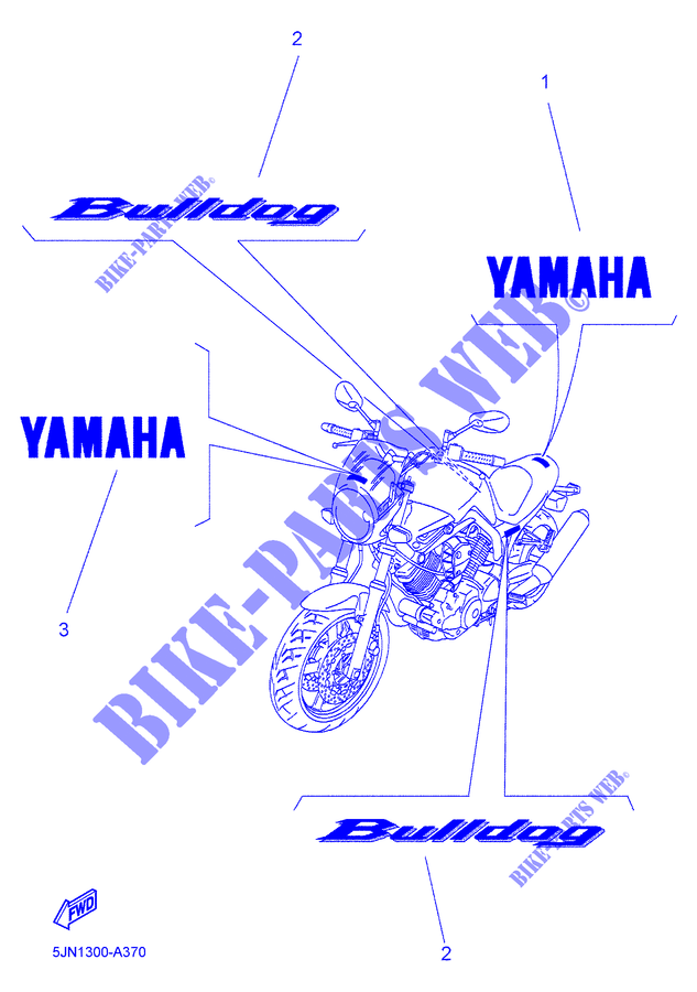 ADESIVO para Yamaha BT1100 2005