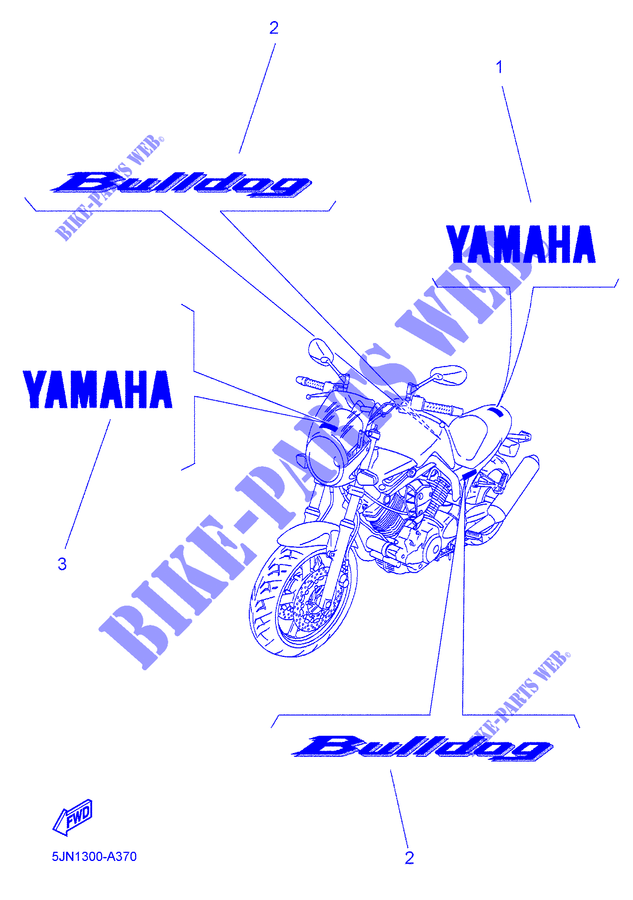 ADESIVO / ETIQUETA para Yamaha BT1100 2006