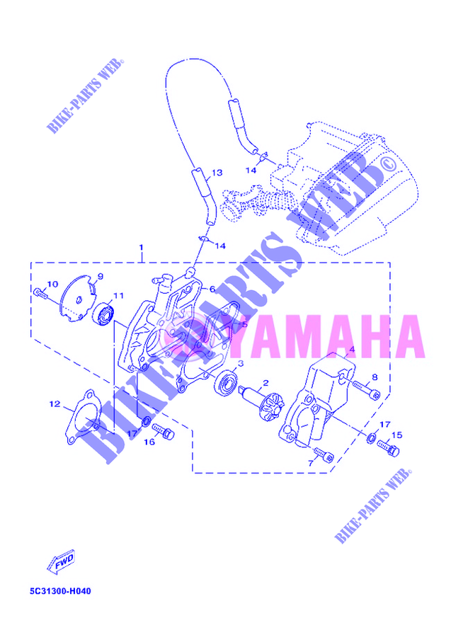 BOMBA DE ÁGUA / MANGUEIRAS para Yamaha MBK OVETTO 50 4 TEMPS 2012