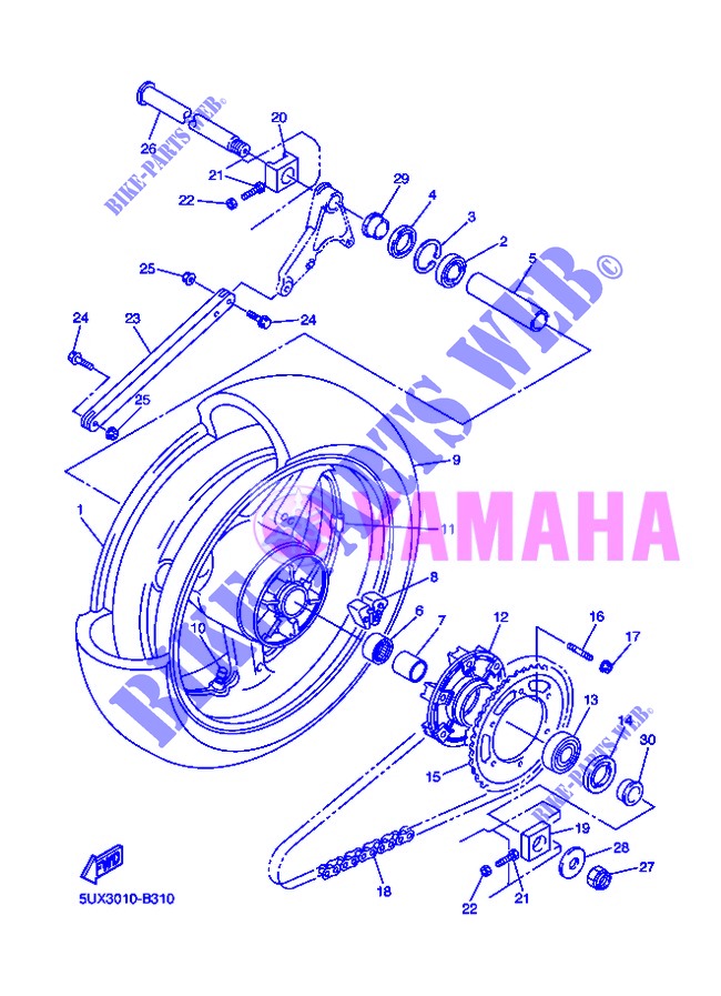 RODA TRASEIRA para Yamaha XJR1300 2013