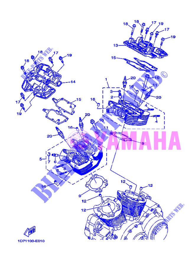 CABEÇA DE MOTOR para Yamaha MIDNIGHT STAR 1900 2013