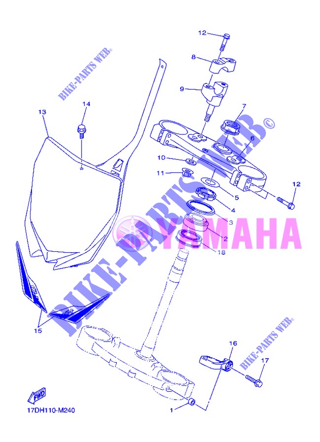 DIRECÇÃO para Yamaha YZ250F 2013