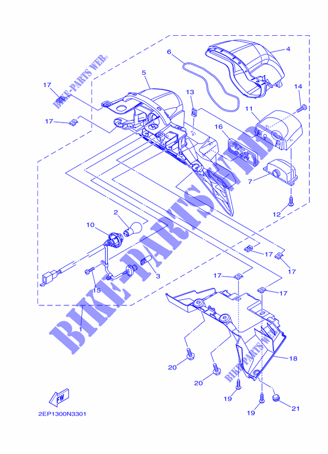 FAROLIM TRASEIRO para Yamaha MBK FLIPPER 115 2014
