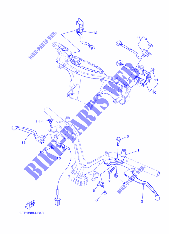 COMUTADOR / MANETE   DISCO TRAVAO para Yamaha DELIGHT 115 2014