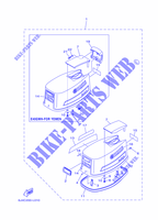 CARENAGEM SUPERIOR para Yamaha E40G Manual Starter, Tiller Handle, Manual Trim & Tilt, Pre-Mixing, Shaft 20