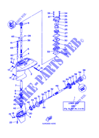 CARTER INFERIOR E TRANSMISSAO 3 para Yamaha E40G Manual Starter, Tiller Handle, Manual Tilt, Pre-Mixing, Shaft 20
