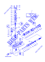 CARTER INFERIOR E TRANSMISSAO 2 para Yamaha E48C Manual Starter, Tiller Handle, Manual Tilt, Pre-Mixing, Shaft 15