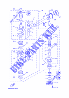 CAMBOTA / PISTÃO para Yamaha E60H Manual Starter, Tiller Handle, Hydro Trim & Tilt, Pre-Mixing, Shaft 25