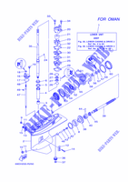 CARTER INFERIOR E TRANSMISSAO 2 para Yamaha E60H Manual Starter, Tiller Handle, Hydro Trim & Tilt, Pre-Mixing, Shaft 25