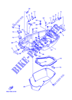 CARENAGEM INFERIOR para Yamaha E60H Enduro, Manual Starter, Tiller Handle, Hydro Trim & Tilt, Pre-Mixing, Shaft 20