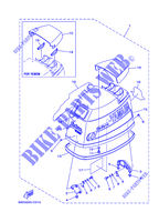CARENAGEM SUPERIOR para Yamaha E60H Enduro, Manual Starter, Tiller Handle, Hydro Trim & Tilt, Pre-Mixing, Shaft 15