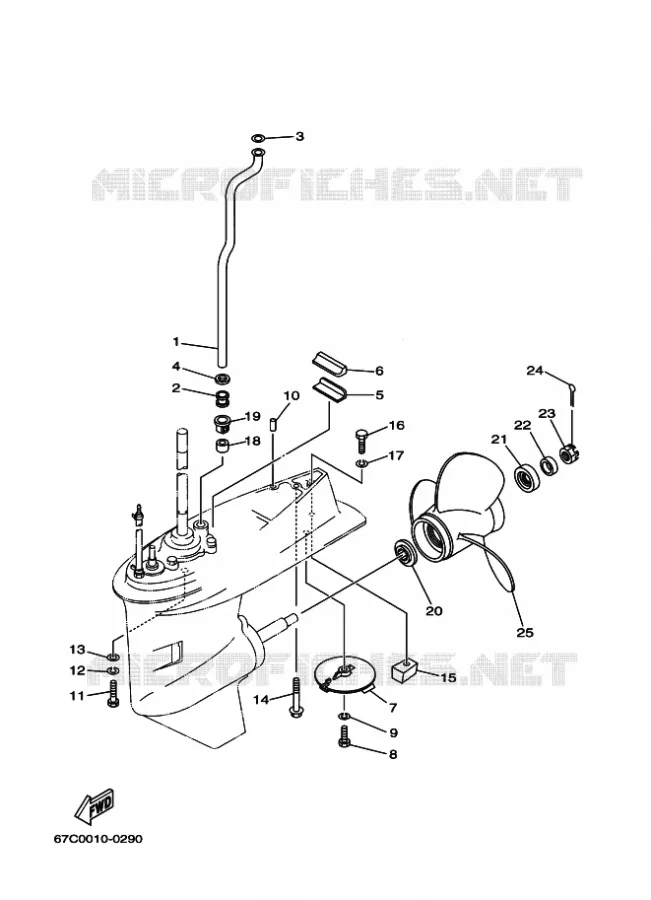 CARTER INFERIOR E TRANSMISSAO 2 Yamaha OUTBOARD ENGINES 40hp (29.4kW) 2007 F40  F40B