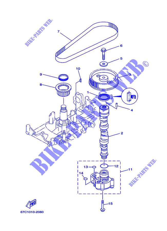 BOMBA DE ÓLEO para Yamaha F40B Electric Starter, Remote Control, Hydro Trim & Tilt, Shaft 20