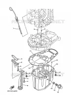 OIL PAN para Yamaha F40B Manual Starter, Tiller Handle, Hydro Trim & Tilt, Shaft 15