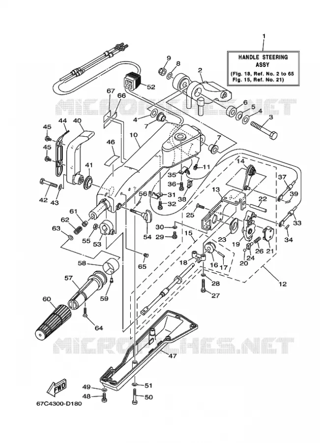 DIRECÇÃO Yamaha OUTBOARD ENGINES 40hp (29.4kW) 2005 F40  F40BMHDS