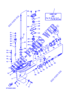 CARTER INFERIOR E TRANSMISSAO 1 para Yamaha F40M Manual Start, Manual Tilt, Tiller Handle, Shaft 15