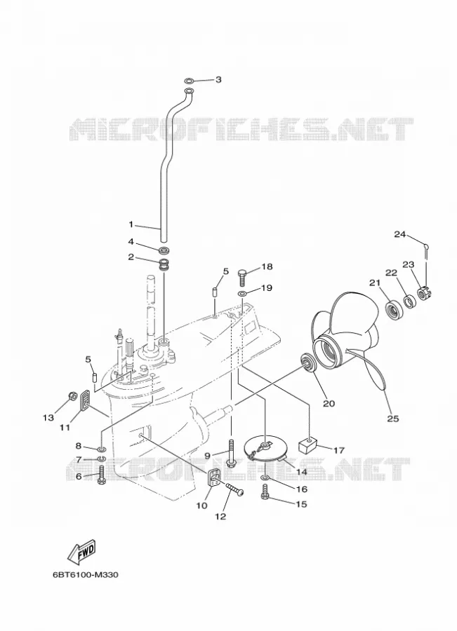 CARTER INFERIOR E TRANSMISSAO 2 Yamaha OUTBOARD ENGINES 40hp (29.4kW) 2015 F40  F40FETS