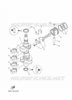 CAMBOTA / PISTÃO para Yamaha F40J Manual Starter, Tiller Handle, Hydro Trim & Tilt, Shaft 20