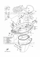 CARENAGEM INFERIOR para Yamaha F40J Manual Starter, Tiller Handle, Hydro Trim & Tilt, Shaft 20