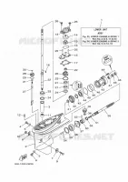 CARTER INFERIOR E TRANSMISSAO 1 para Yamaha F40J Manual Starter, Tiller Handle, Hydro Trim & Tilt, Shaft 20