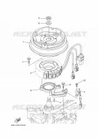 GERADOR para Yamaha F40J Manual Starter, Tiller Handle, Hydro Trim & Tilt, Shaft 20