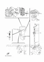 PECAS MANUTENÇÃO para Yamaha F40J Manual Starter, Tiller Handle, Hydro Trim & Tilt, Shaft 20