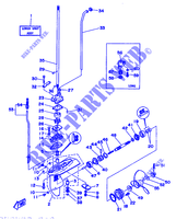 CARTER INFERIOR E TRANSMISSAO para Yamaha 5C 2 Stroke, Manual Starter, Tiller Handle, Manual Tilt 1996