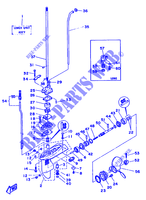 CARTER INFERIOR E TRANSMISSAO 1 para Yamaha 5C 2 Stroke, Manual Starter, Tiller Handle, Manual Tilt 1988