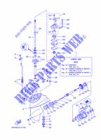TAMPA E TRANSMISSÃO DE HÉLICE 1 para Yamaha E15D Enduro, Manual Starter, Tiller Handle, Manual Tilt, Pre-Mixing, Shaft 20