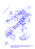 MOTOR DE ARRANQUE para Yamaha E8D Enduro, Manual Starter, Tiller Handle, Manual Tilt, Pre-Mixing, Shaft 15