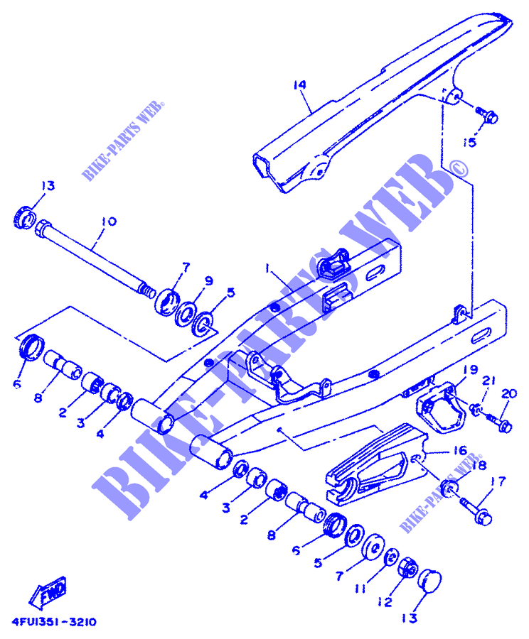 BRAÇO OSCILANTE / AMORTECEDOR para Yamaha TDR125 1995