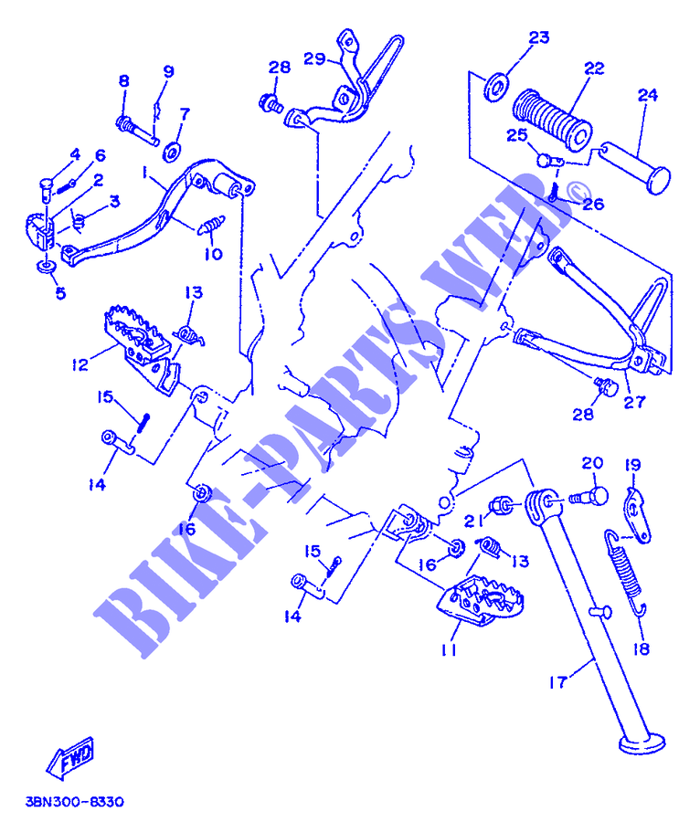DESCANSO / POUSA PÉS para Yamaha DTE125 1989